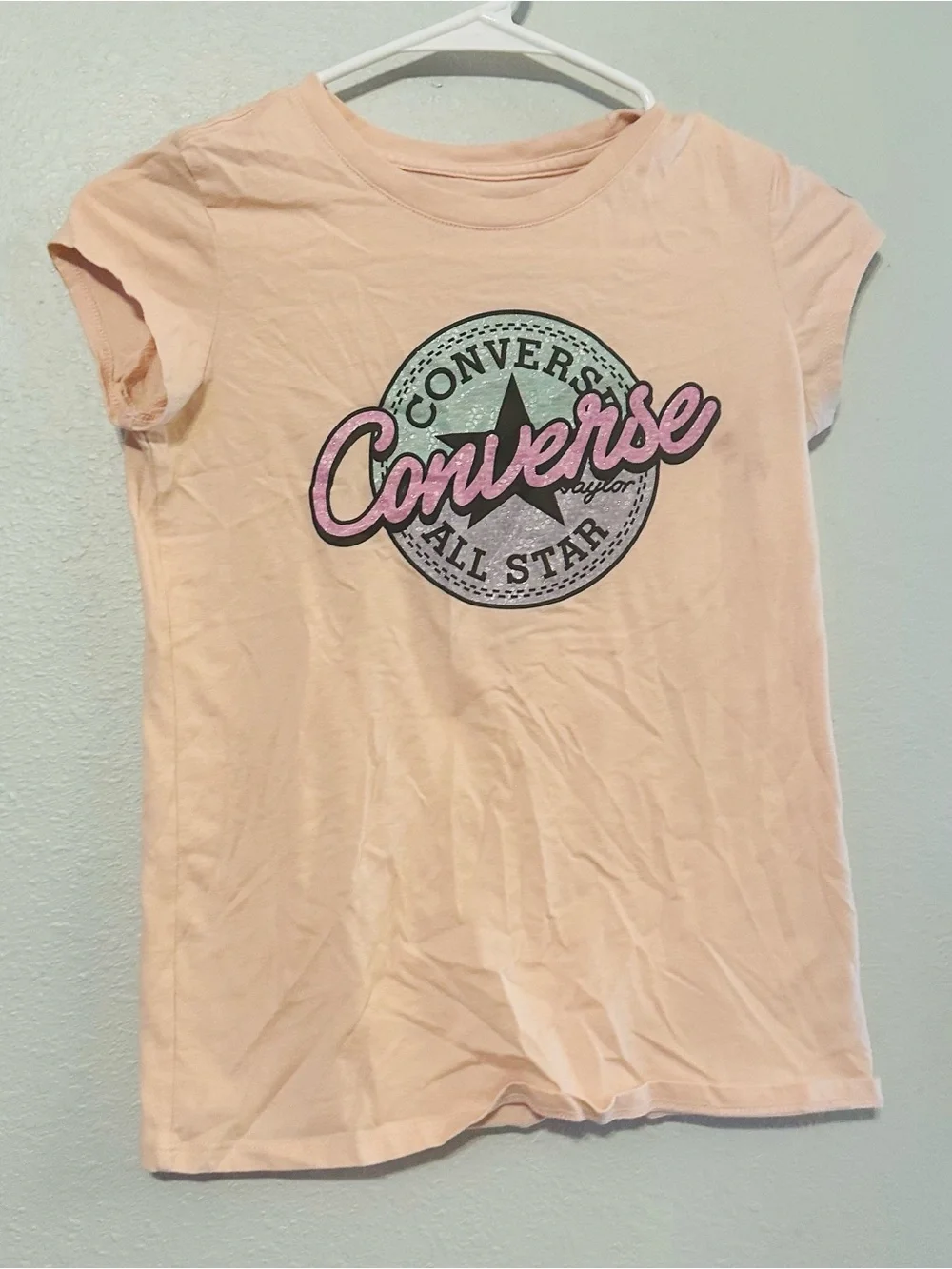 Converse girl kid size LARGE 12-13 years Graphic Logo Tee